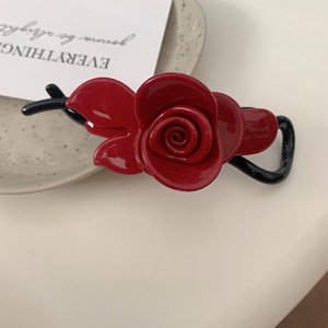 Élégante pince à cheveux torsadée en acétate avec motif floral uni pour femme - Product Image 5