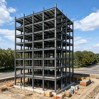 Complexe résidentiel à plusieurs étages en structure acier, immeuble d'appartements préfabriqués, design moderne, construction rapide
