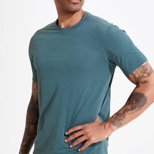 Quick Dry 82.5% <b>Polyester</b> 17.5% Spandex Pattern Design Zipper <b>Tshirts</b> Wholesale Men's <b>Tshirt</b> - Product Image 1