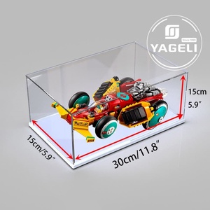 Vitrine d'exposition en acrylique transparent YAGELI pour figurines, avec impression sérigraphique, logo personnalisé, anti-poussière, boîte cube de comptoir à assembler - Product Image 2