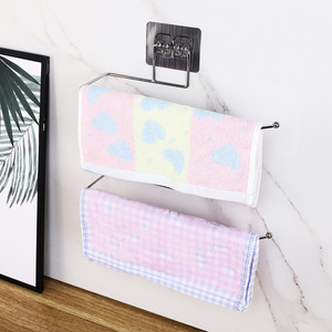 ที่แขวนผ้าเช็ดจานสำหรับคนขี้เกียจ ไม่ต้องเจาะผนัง ชั้นวางผ้าขนหนูเหล็กดัดสำหรับห้องน้ำ ห้องสุขา และห้องครัว สำหรับผ้าเช็ดจานและห้องน้ำ - Product Image 2