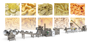 Línea de Producción Automática de <span class=keywords><strong>Doritos</strong></span> y Tortillas de Maíz con Extrusión de Doble Tornillo, Freidora Continua, Máquina Desaceitadora y Sazonadora - Product Image 2