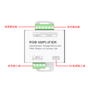 AP-A01 aipin <span class=keywords><strong>RGB</strong></span> <span class=keywords><strong>LED</strong></span> khuếch đại công suất cao 18A DC12/24V 216W/432W tốc độ cao <span class=keywords><strong>LED</strong></span> dải tín hiệu <span class=keywords><strong>Repeater</strong></span> kim loại <span class=keywords><strong>LED</strong></span> khuếch đại công suất - Product Image 5