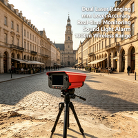 Moniteur de déplacement de talus de barrage à double laser, précision mm, IP66, écran 4,3 pouces, longue autonomie de batterie, dispositif d'avertissement précoce