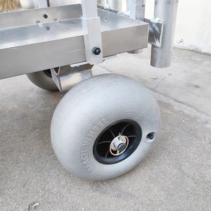 Carrello da Pesca in Alluminio con Quattro Ruote Gonfiabili, Capacità di Carico 100kg, Portatile, Personalizzabile OEM, Trolley da Spiaggia per Attrezzi da Pesca - Product Image 4