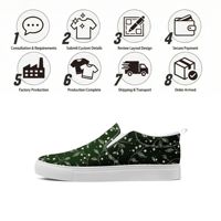 Mocassins en toile à imprimé floral personnalisé OEM/ODM, baskets à enfiler pour hommes et femmes, rehaussantes, confortables, toutes saisons, doublure en maille