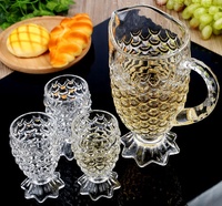 Ensemble de verres en cristal à motif d'écailles de dragon en gros, ensemble de 7 pièces, carafe à vin et ensemble de tasses