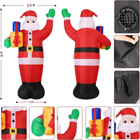 Décorations de Noël gonflables géantes de 180 cm avec lumières LED, Père Noël et sac cadeau, pour extérieur, jardin, pelouse, fête, vacances