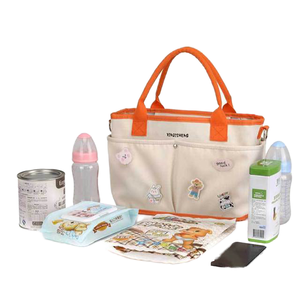 Tas Ransel Tote Polyester Kapasitas Besar Tahan Air dengan Cetak yang Dapat Disesuaikan, Tas Popok Fungsional untuk Penyimpanan Ibu dan Bayi - Product Image 3