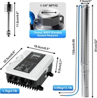 Pompe à eau solaire 48V 750W avec contrôleur MPPT, kit de pompe submersible pour puits profond en acier inoxydable de 3 pouces, 230 pieds