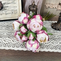 Fleur de pivoine artificielle à 9 têtes, vente en gros pour mariage, décoration nordique pour la maison
