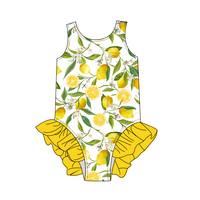 Vente chaude filles une pièce été maillots de bain mignon maillot de bain à volants fruits fleur conception doux maillots de bain