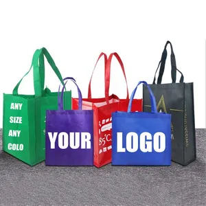 Customized High Quality Reusable Laminated Non Woven Bags Shopping Rpet Tote Bag Pp Woven Bag With Custom Printed Logo