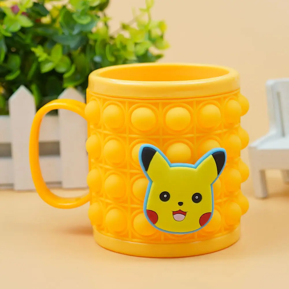 Garrafa de água pop sensorial ecológica, silicone de brinquedo confiável, caneca de brinquedo, pop up confiável, brinquedo de comida, caneca de apertar, copos