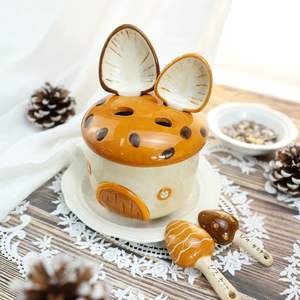 Ensemble de cuillères à mesurer en céramique en forme de maison champignon, cadeau créatif et mignon, <span class=keywords><strong>accessoire</strong></span> de pâtisserie pour la préparation du thé, du café et des gâteaux - Product Image 2