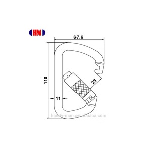 Triple-Lock Forged Steel (Zinc Plated) Carabiner OEM/ODM Manufacturer Taiwan 35kN CE EN 362 Certified - Product Image 6
