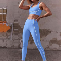 Ensembles de sport 2 pièces pour femmes : Leggings push-up et brassière de sport pour yoga, pilates et gym