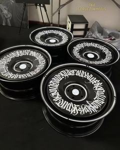 168 Moyeu de roue caractéristique de Brother peint à la main en bronze personnalisé avec graffiti floral blanc pour Toyota 86 Lynk & Co 03 Volkswagen - Product Image 1