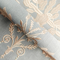 Tissu de rideau en soie de mûrier Jacquard européen de luxe Designs prêts à l'emploi brodés de style arabe vintage pour le rembourrage
