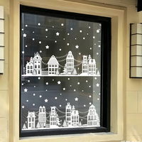 Autocollant de Noël statique pour fenêtre, électrostatique, double face, réutilisable, décoration de maison, autocollant détachable