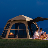 Tente six-pieds en tissu Oxford pour toutes saisons, prête à l'emploi, pliable, portable, pour camping et nuitée, épaissie, directement de l'usine