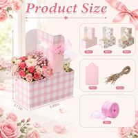 Porte-gobelets pliable élégant et délicat à motif floral et nœud rose, pour 2 tasses, avec poignée, idéal pour les fêtes, les baby showers et les cadeaux