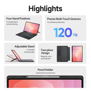 समयुंग टैब S11 अल्ट्रा कीबोर्ड केस डेक श्रृंखला ब्लैक टीपू चमड़े के डिचेबल मल्टीपल स्टैंड वायरलेस टैबलेट केस - Product Image 2