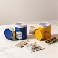Aangepaste premium merkprintdesign recyclebare cilindervormige verpakking van kraftpapier voor voedsel, dranken, thee, koffiebonen, specerijen en snacks