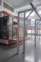 Ligne de peinture en poudre entièrement automatique avec cabine et four de cuisson en acier résistant à la corrosion pour usine de profilés