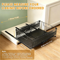 Organisateur de placard extensible et réglable, étagère coulissante adhésive pour sous l'évier, placard, garde-manger