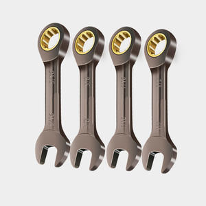 Clé à cliquet à tête fixe en nickel noir à manche court, norme britannique, mini clé à cliquet à extrémité ouverte, pour quincaillerie automobile - Product Image 1