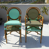 Chaises de salle à manger en maille Slub Teslin Style rétro extérieur français Dessert lait thé boutique café salle à manger décontracté Table chaise combinaison
