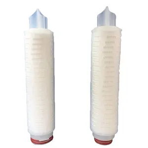 Cartuccia filtrante a membrana pieghettata in polipropilene per filtrazione ad alta purezza, 0.1-5 um, 5-40 pollici