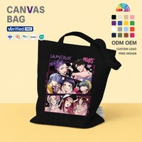Maßgefertigte Huntrx Jungen Anime Manga Canvas Tragetasche Umweltfreundliche Wiederverwendbare Baumwoll-Schultertasche für Frauen Teenager Kawaii Tägliches Geschenk