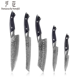 Juego <span class=keywords><strong>de</strong></span> <span class=keywords><strong>Cuchillos</strong></span> <span class=keywords><strong>de</strong></span> Cocina HOMEFUL <span class=keywords><strong>de</strong></span> 5 Piezas, Estilo Japonés, Hojas <span class=keywords><strong>de</strong></span> Acero Damasco <span class=keywords><strong>de</strong></span> 67 Capas, Mangos <span class=keywords><strong>de</strong></span> Madera Pakka - Product Image 1