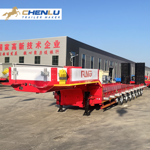 Semiremolque Lowboy de 8 ejes personalizable transporte 80 90 100 toneladas 17m largo extraíble 7m <span class=keywords><strong>semirremolque</strong></span> Lowboy para Kirguistán - Product Image 5
