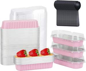 Barquettes rectangulaires en aluminium de 200 ml/6,8 oz - Idéales pour le barbecue et la grillade - Product Image 1