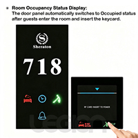 Panneau de porte d'hôtel personnalisé avec affichage électronique du numéro de chambre, sonnette tactile, affichage DND/MUR/Occupé/Laverie, panneau en verre, interrupteur intelligent R433