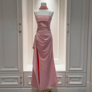 Bettergirl 2025 nuevo vestido ceñido <span class=keywords><strong>de</strong></span> cintura camisola <span class=keywords><strong>rosa</strong></span> sin tirantes - Product Image 1