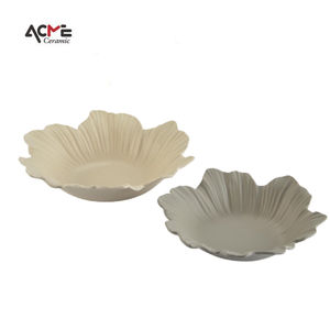 Modern Matte <strong>Flower</strong>-shape <strong>Ceramic</strong> Fruit <strong>Plate</strong> Set Textured Design Tableware Decorative Bowl&amp;<strong>Plates</strong> for Home - Product Image 2
