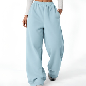 Pantalones de chándal anchos de mujer con lavado ácido personalizado, 100% algodón, de peso pesado, para invierno, estilo urbano, al por mayor - Product Image 1