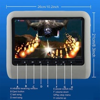 9 pouces siège de voiture appui-tête arrière rétroviseur lecteur multimédia écran LCD télécommande jeu transmetteur FM pour lecteur AV