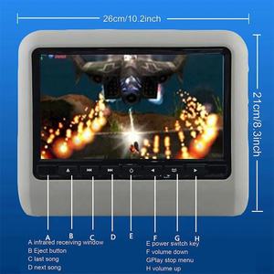 Reposacabezas trasero para asiento de coche de 9 pulgadas, espejo retrovisor, reproductor Multimedia, pantalla LCD, Control remoto, transmisor FM para juegos para reproductor AV - Product Image 4