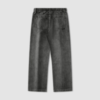 2025 nouvelle mode hommes ample Denim jean rue jambe droite ample Simple moyen couleur unie noir jean pour hommes