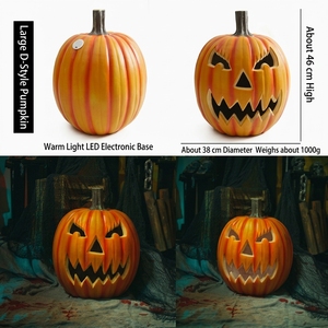 Citrouille en plastique JD pour <span class=keywords><strong>Halloween</strong></span>, <span class=keywords><strong>Jack</strong></span>-<span class=keywords><strong>O</strong></span>-<span class=keywords><strong>Lantern</strong></span> évidée, avec lumière LED à piles, pour décoration intérieure/extérieure, allée, jardin, table - Product Image 4