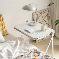 Table basse moderne vintage blanche transparente pliable Restaurant utilisant une table pliante Table de balcon et combinaison de chaises