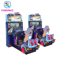 Funspace Vente en gros de simulateur de conduite de voiture, borne d'arcade à pièces, écran vidéo de 55 pouces, jeu de course automobile pour centre de jeux