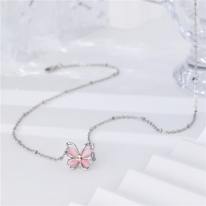 Collana a Catena in Oro 18K Best Seller con Design a <span class=keywords><strong>Farfalla</strong></span> in Zircone <span class=keywords><strong>Rosa</strong></span> 42+5cm Collana alla Moda in Ottone per Regalo S0716 - Product Image 5