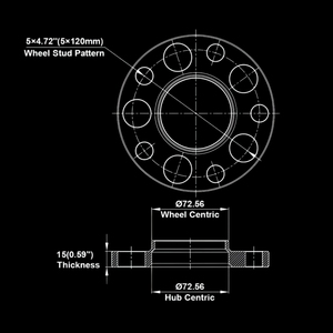 อะแดปเตอร์สเปเซอร์ล้ออะลูมิเนียมแบบแบนขนาด 25 มม. ไม่ใช่แบบ Hubcentric สำหรับ BMW E36/E46/E90 Holden Commodore Chevy Camaro 5x120 - Product Image 2