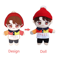 Poupée en peluche 3D personnalisée 20 cm, style star Kpop, poupée de dessin animé, fabrication OEM, jouet en peluche doux